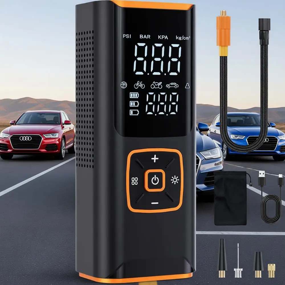 

Portable Air Compressor, 6X Faster 180 PSI with Pure Gauge - Ideal for Cars, Trucks, Motorcycles, Balls and More