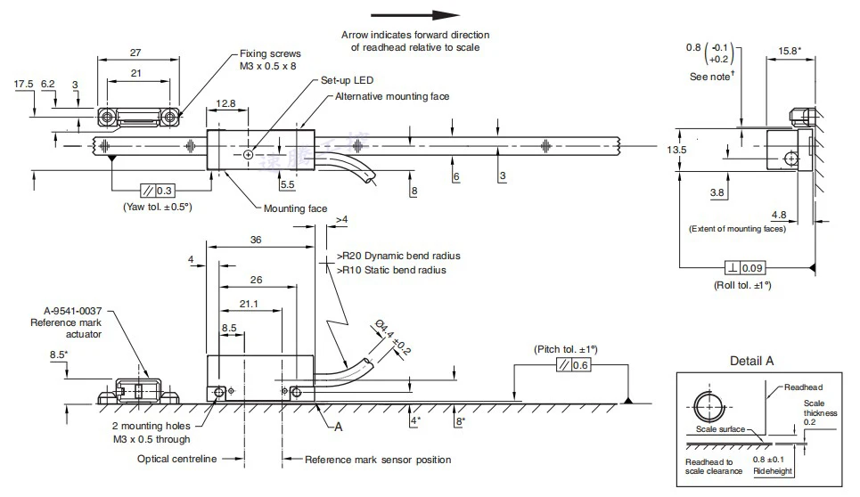 RENISHAW RGH41 series reading head linear grating ruler
