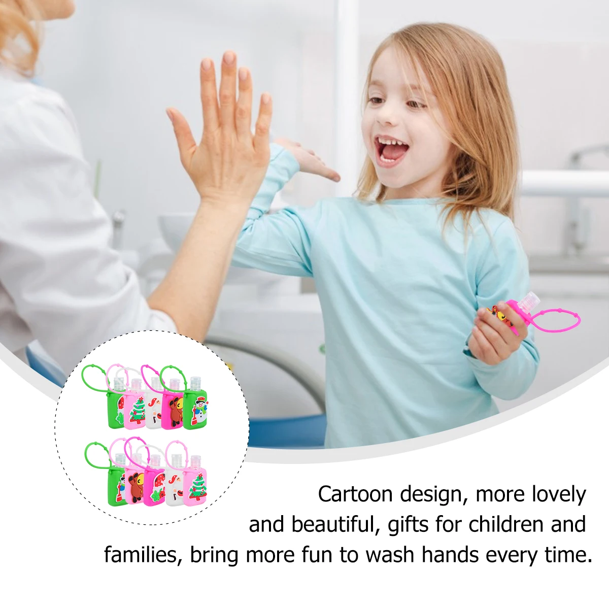 

10set Wash- Bottles Reusable Silicone Leak-Proof Portable Refillable With Hook For Travel School Outdoor Use