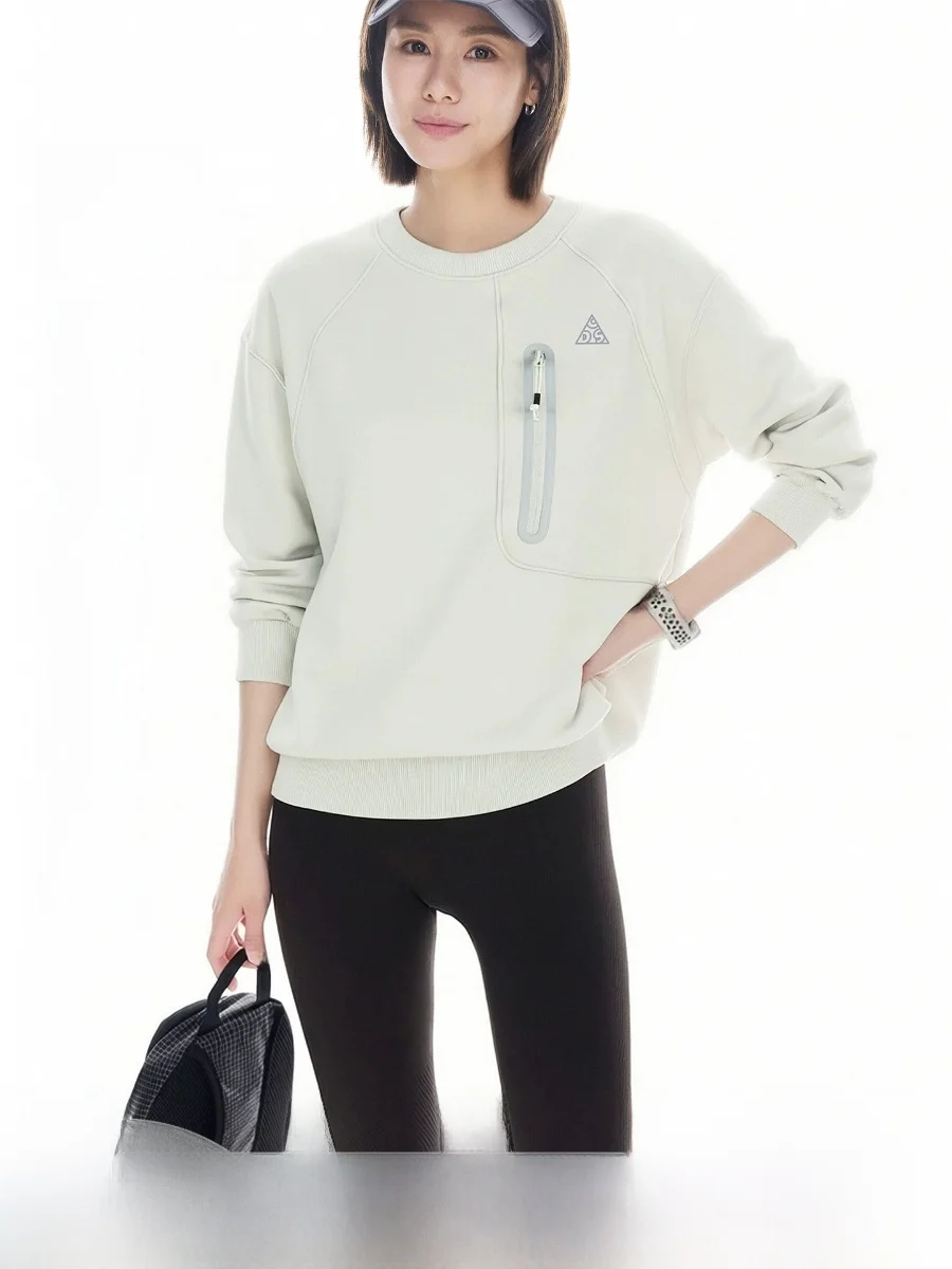 Loose Fit Cotton Ammonia Blend oulder Sve Hoodie Women's Spring New Sle Slimming Top Casual Sle ort Length