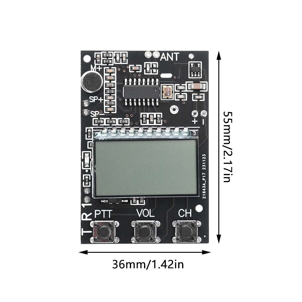 FM Walkie Talkie Circuit Board FM Receiver Board DC3.3-6V Multi-function FM Transmitter Receiver Module 7 Frequency 27-480MHz