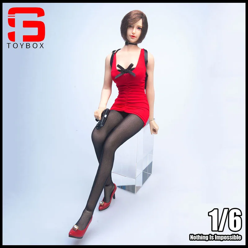 

YMTOYS TYM128 1/6 Scale Ada Wong Red Dress Set Clothes Model Fit TBL PH 12'' Female Soldier Big Breast Action Figure Body