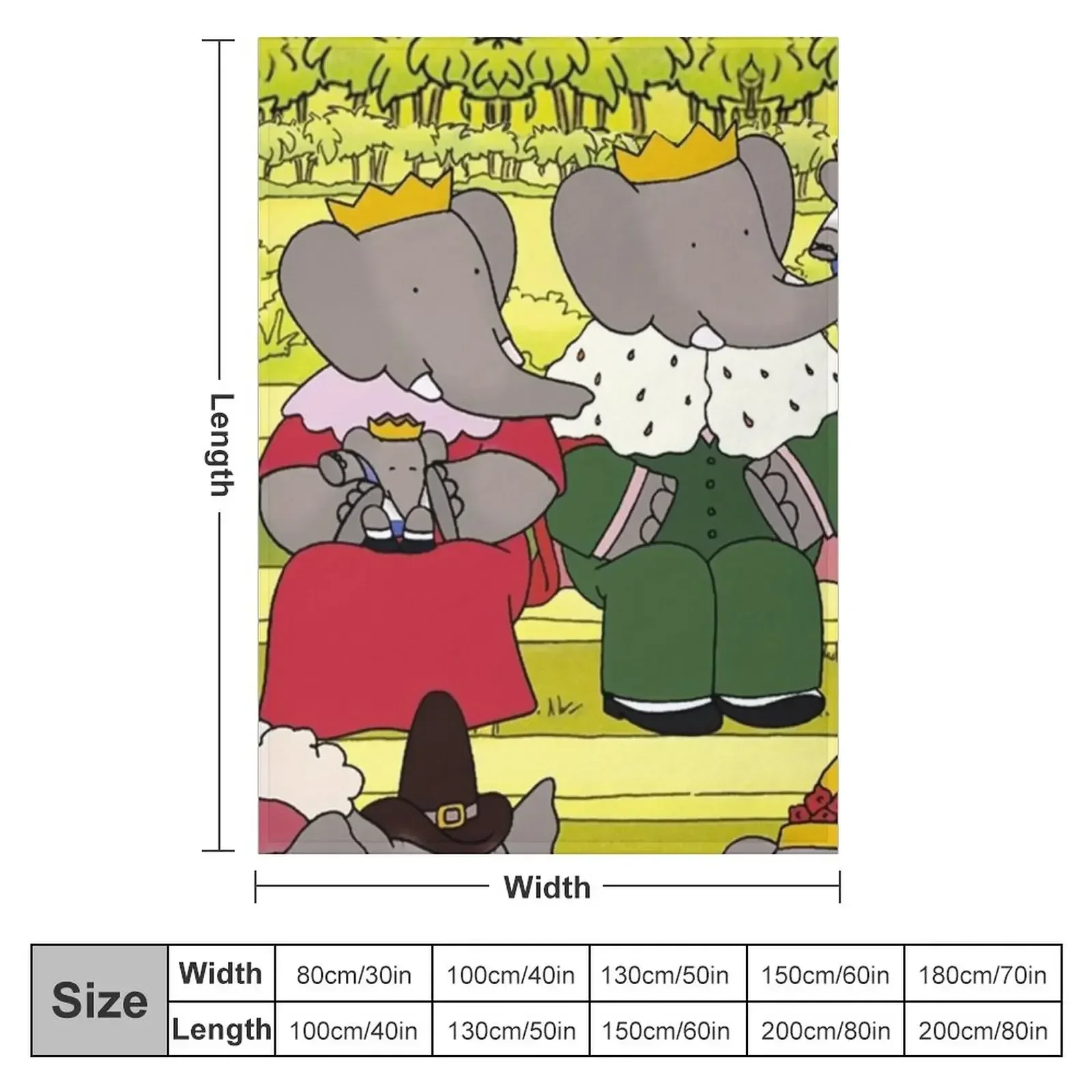 King Babar queen celeste and the family Throw Blanket Cute decorative Blankets