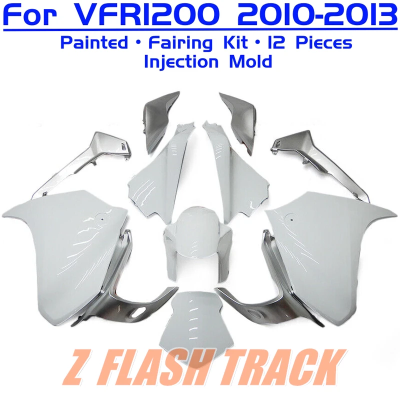 For Honda VFR1200 VFR 1200 2010 2011 2012 2013 Cowl Plastic Cover Body Fairing Kit Bodywork ABS Injection Mold Gloss White Gray