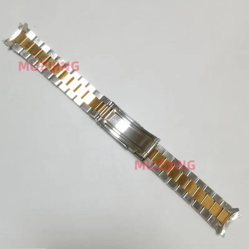 Bracciale con cinturino per orologio con estremità curva universale presidenziale vintage in acciaio inossidabile 18mm 20mm 22mm adatto per orologio RLX SKX