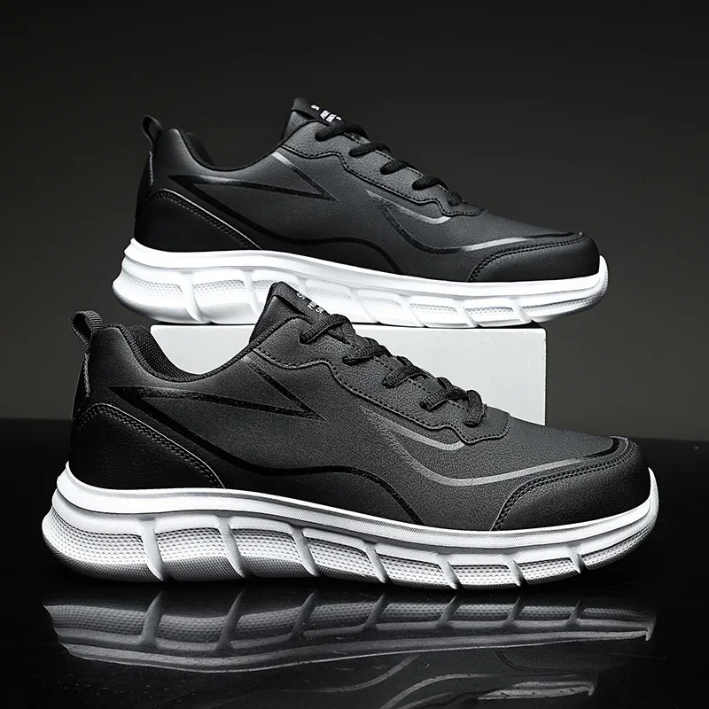 

Size 48 Mens Shoes Black Running Shoes Waterproof Athletic Sneakers Men Wear Resistant Men Walking Sport Shoes Кроссовки Мужские
