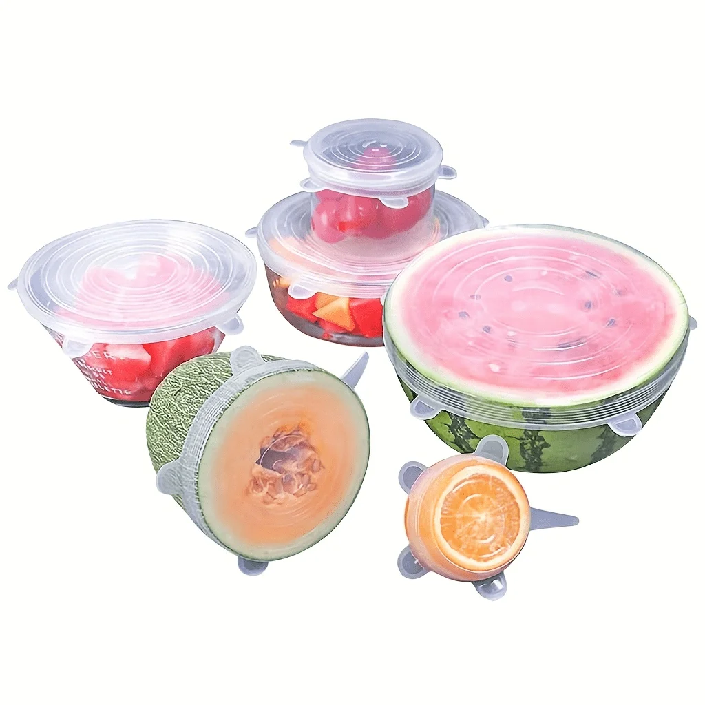 

Silicone Stretch Lids Set - Reusable Universal Food Storage Covers for Bowls, Containers, Fruits & Vegetables