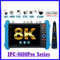 IP Camera Tester IPC 9800 plus  4K 8MP CCTV IPC Tester 7 inch Monitor H.265 4K Video Display Tester Monitor PTZ IP camera Tester