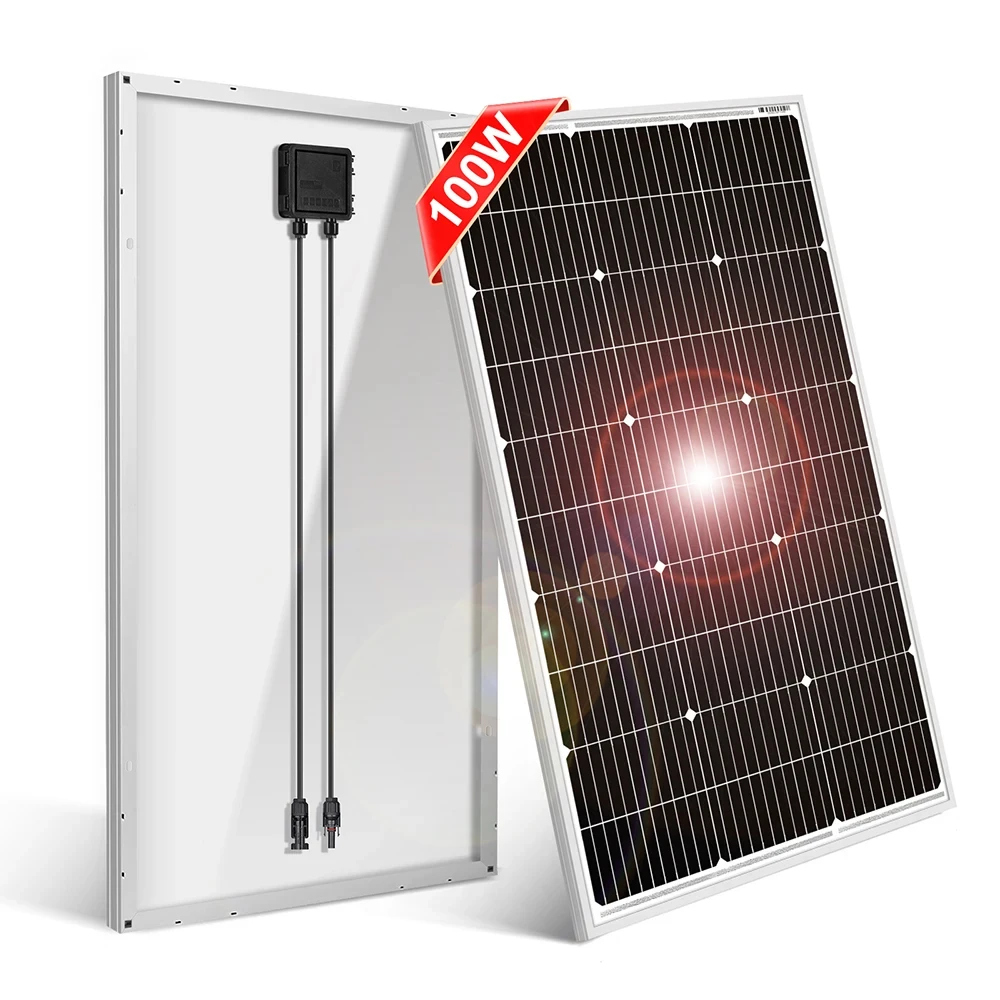DOKIO 18 V 100 W Zonnepanelen/100 W Monokristallijne Kit 100 Watt Fotovoltaïsche Waterdichte Mobiele Paneel Voor RV/Home/12 V Batterij