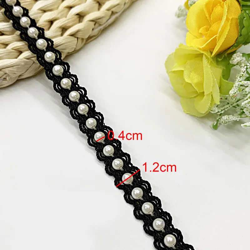 1 Meter Pearl Ribbon 0.4cm Pearl  Lace Clothing Leader diy Handmade Accessories