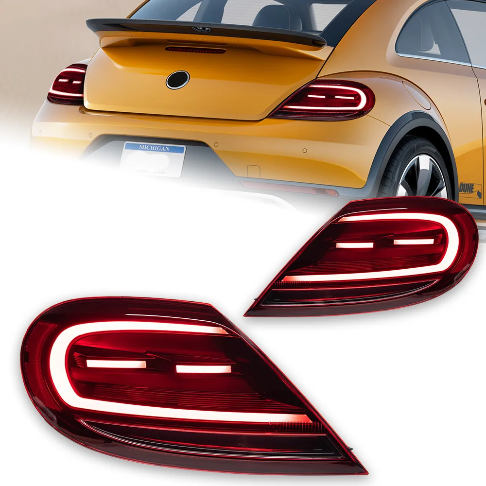 Luci Posteriori AKD per VW Beetle 2012-2019, Fanale Posteriore LED Volkswagen Beetle con Animazione Dinamica, Segnale DRL, Retromarcia, Stop, Accessori Auto