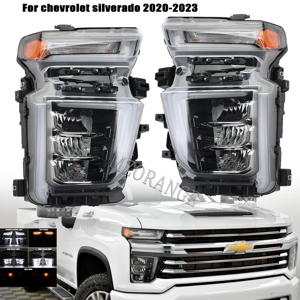 

Headlights for Chevrolet Silverado 2500 LED Turn Halogen 2020 2021 2022 2023 Front Bumper Lamp Foglights Head Lamp Turn Siganl