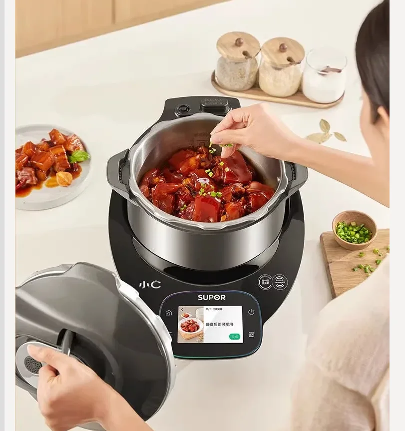 روبوت الطبخ الأوتوماتيكي SUPOR بقوة 220 فولت SY50MT01 ماكينة الطاهي الذكية ذات سعة كبيرة Cook3 Pro CBA