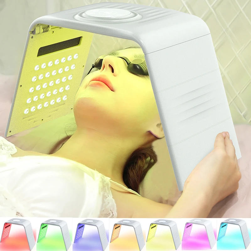 7-kleuren LED-gezichtslamp Huid Hydraterend gezichts- en lichaamsmasker Salon SPA Thuisgebruik Huidverjonging Opvouwbare huidverzorgingsapparatuur