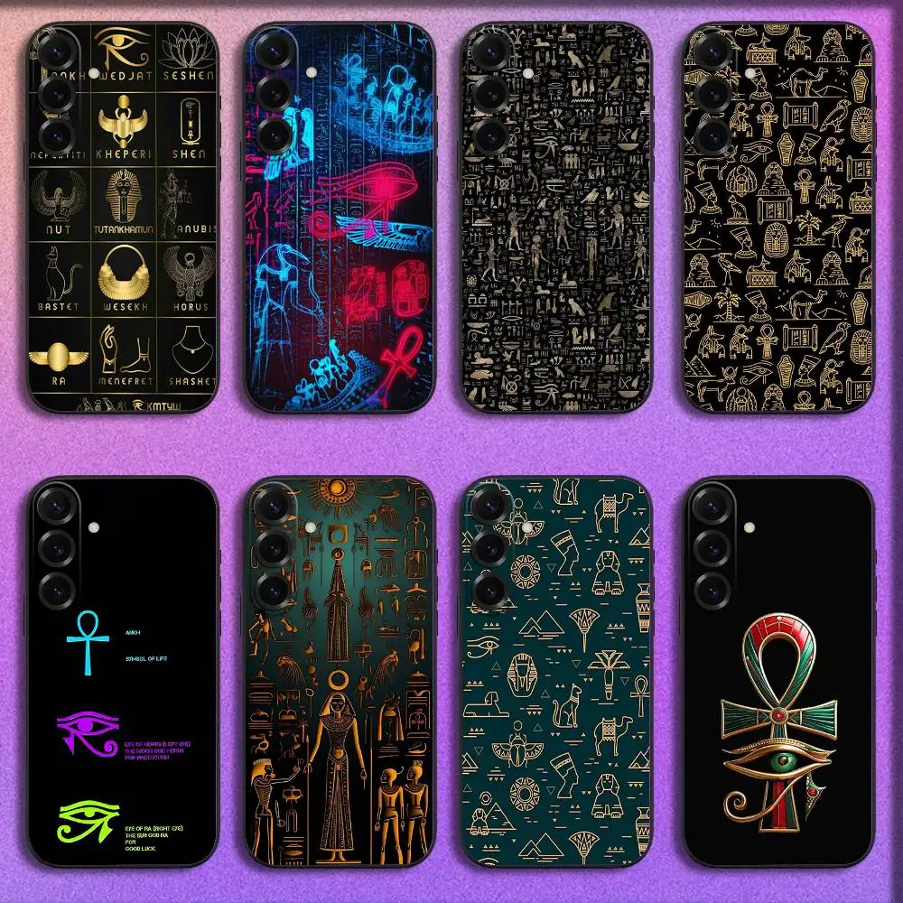 

Ancient Egypt Horus Eye Ankh Phone Case For Samsung S25,S24,S21,S22,S23,S30,Ultra,S20,Plus,Fe,Lite,5G Black Cover