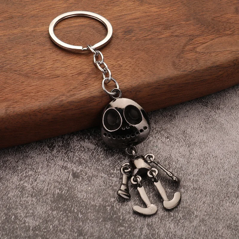 Simples cabeça fantasma simples metal chaveiro brinquedo bonito casal acessórios chaveiro saco pingente presente aniversário natal presente de halloween