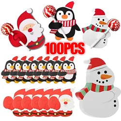 Christmas Lollipop Paper Cards Cartoon Snowman Santa Lollipop Holder for Xmas Kids Gift Home DIY Party Decoration 2024 New Year