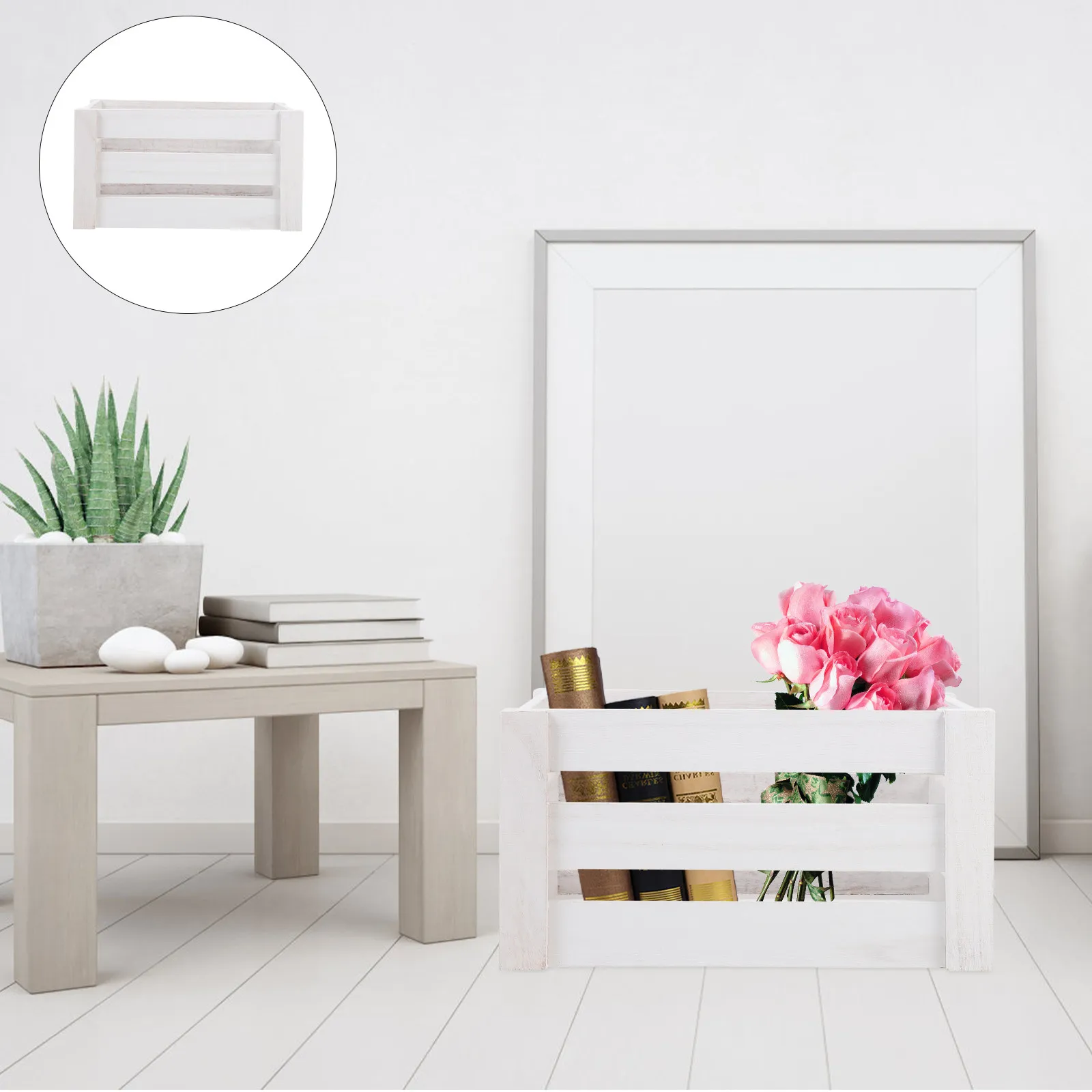Retro Wooden Crate Storage Box Household Sundries Organizer Desktop Wooden Storage Case for Home Office Study Room
