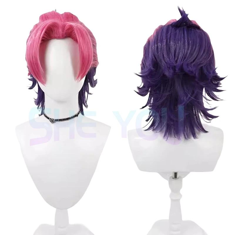 

Kayn Heartsteel Wig Game LoL Cosplay Pink Purple Heat Resistant Synthetic Wig LOL Kayn Anime Wigs Cosplay Heartsteel + Wig Cap