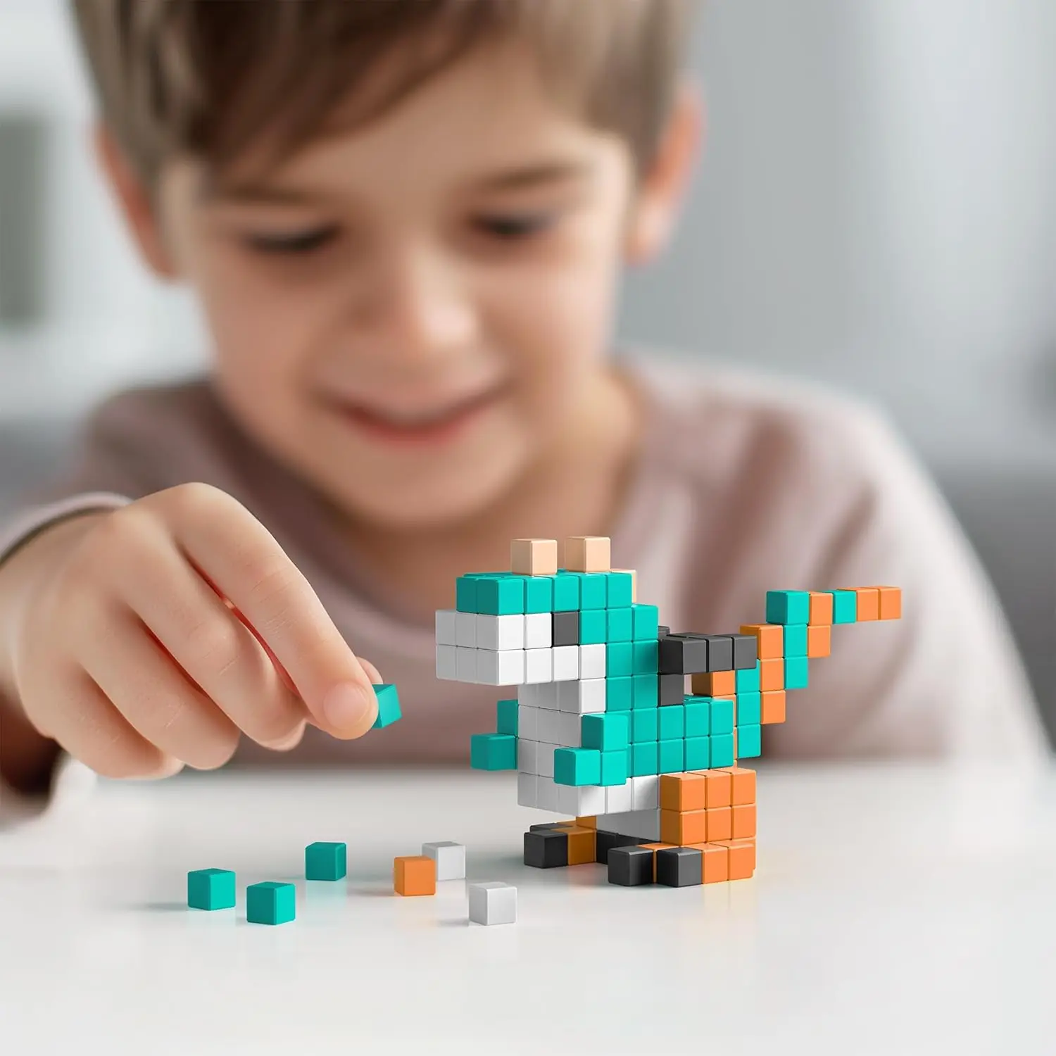 Manga – Winziges Magnetblöcke-Bauspielzeug im Pixel-Kunststil mit kostenloser App – 5/16-Zoll-Kunststoffwürfel mit 6 Magneten im Inneren – Ope