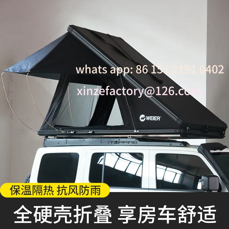 

Customizable roof tent automatic aluminum triangle tent camping SUV car dedicated