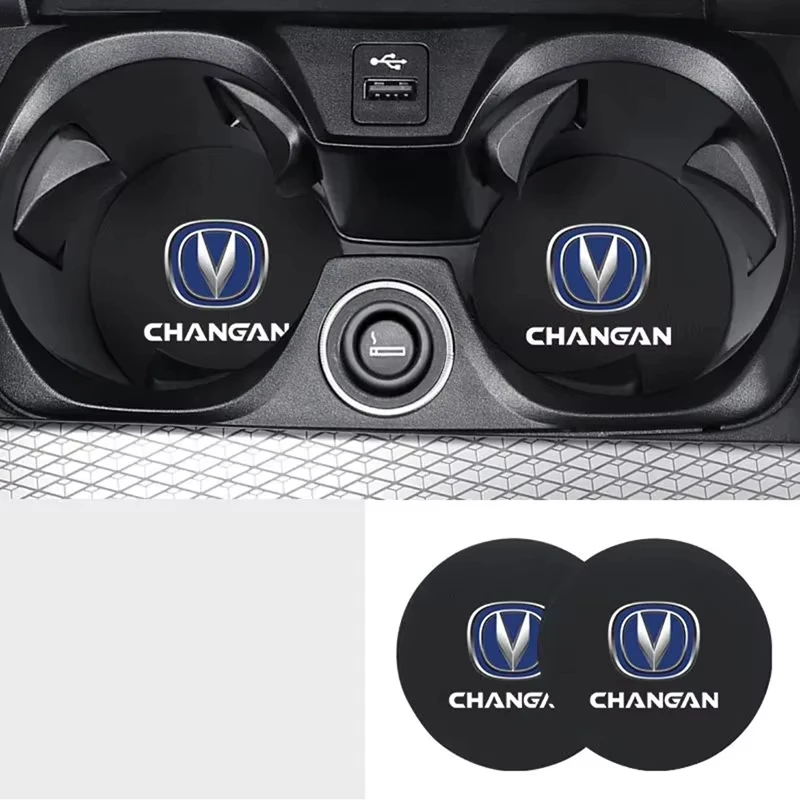 Car Cup Holder Coaster Carbon Fiber Anti-slip Waterproof Mats For Changan CS75 PLUS CS55 PLUS EADO CS35 Alsvin UNI-T UNI-K UNI-V