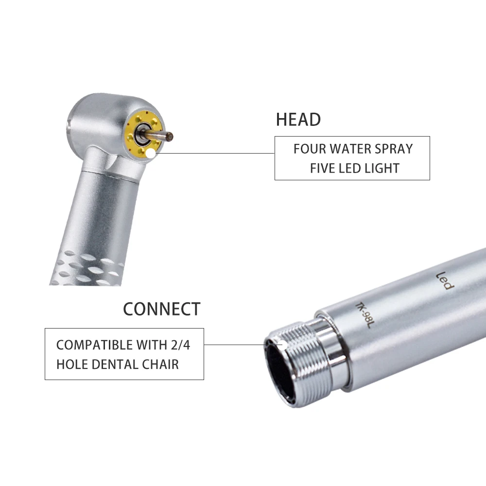 Dental Hight Quality 5 LED Lamp Light High Speed Handpiece Kits And Inner Water Channel Low Speed Sets 2/4 Holes