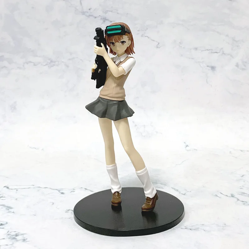 17CM Anime à Aru Kagaku no Railgun T Misaka Imouto Figure Misaka Mikoto pistolet debout modèle jouet poupée Aciton Figure PVC