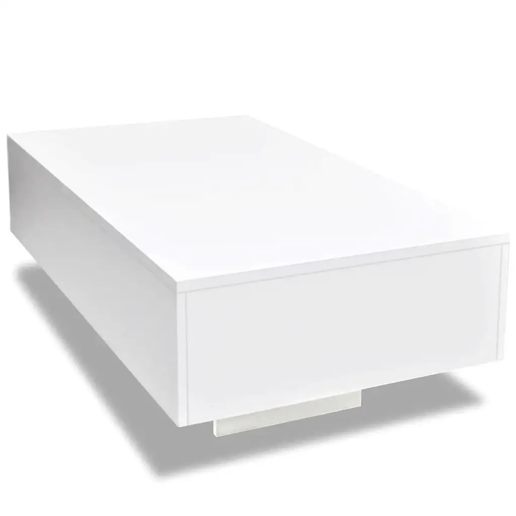 Modern High Gloss White Coffee Table - Sleek Design for Living Room Furniture