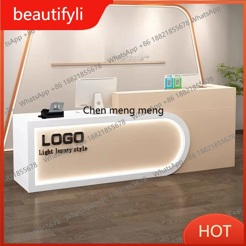 

A139 Beauty Salon Reception Desk Front Luxury Clinical Modern Reception Desk Small Coffee Shop Counter Muebles Corner Furniture