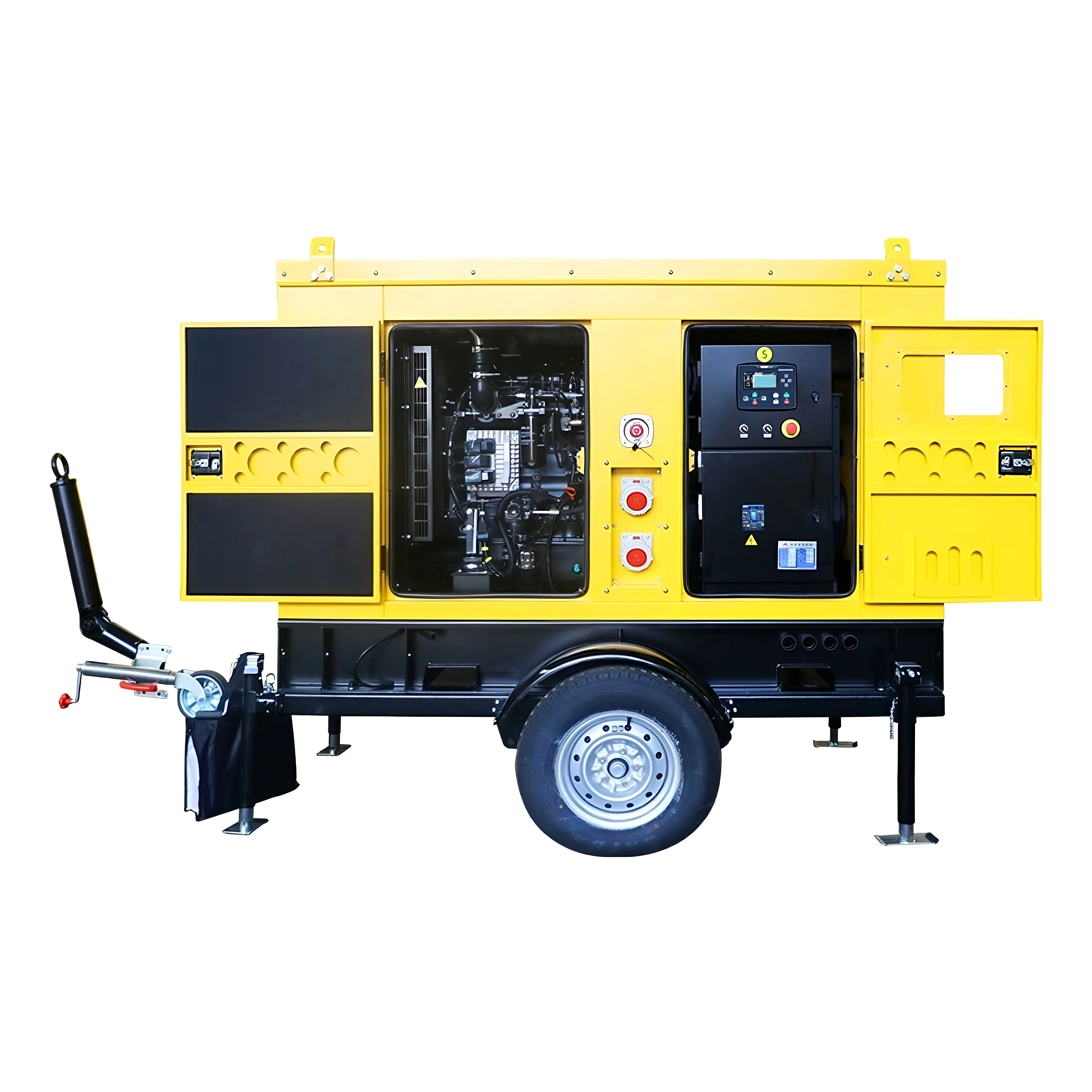 100kW 140kW 180kW Robust Industrial Mobile Trailer Diesel Generator Silent Power Station For Heavy Machinery Operation