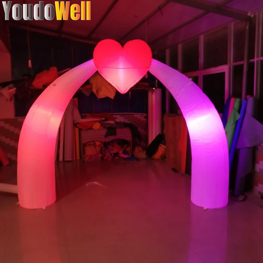 Inflatable Love Arches Plus Led Lights For Wedding Activities Lovers Saving Romantic Advertising