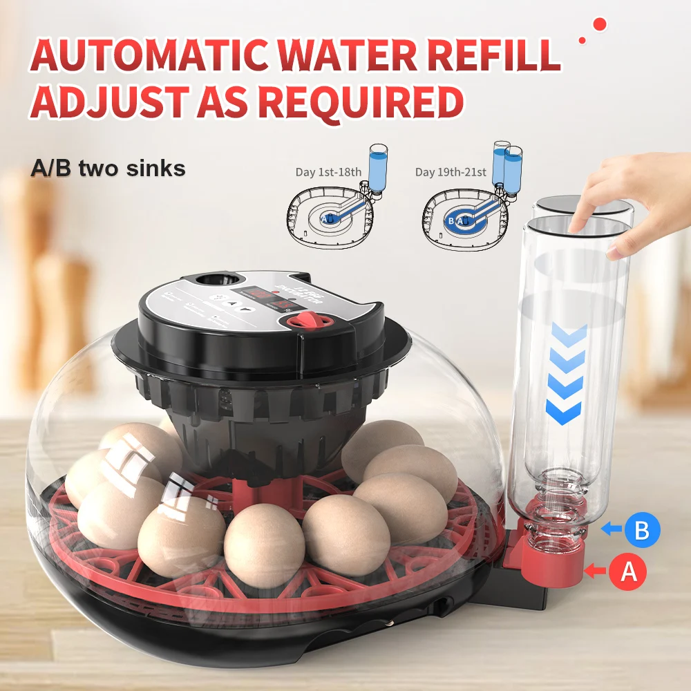 Small Size 12 Eggs Mini Farm Duck Chicken Bird Incubator Hatching Machine