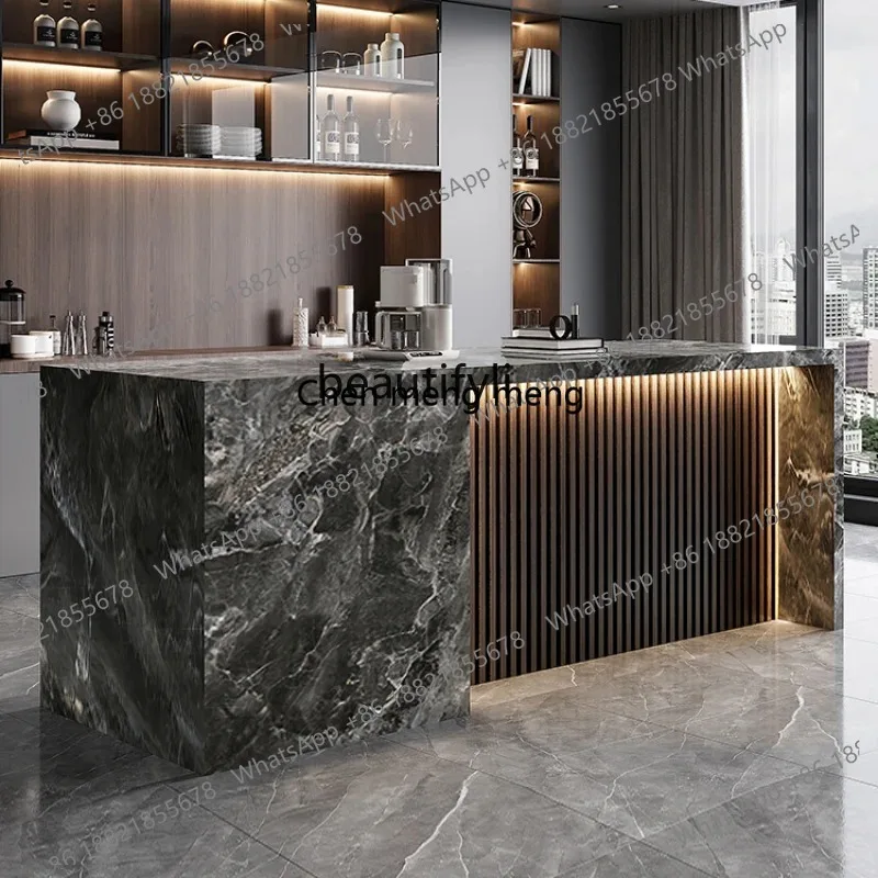 

ss26 Zhongdao Table Italian-Style Flush Dining Table Integrated High-End Stone Plate Dining Table