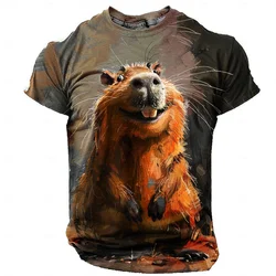 Funny Mouse Pattern T-Shirt For Men Cute Animal 3D Printed Tees Summer Casual Short Sleeve O-Neck Loose Street T Shirts Tops