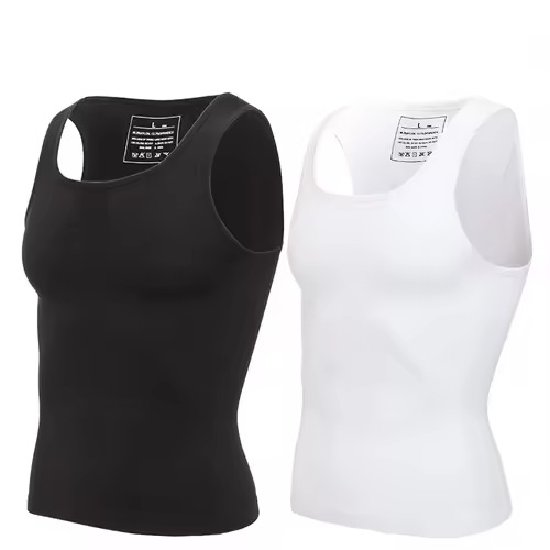 Mens Slimming Body Shaper Shapewear Abs Abdomen Compression Shirt to Hide Gynecomastia Moobs Workout Tank Tops Undershirts - Image 10