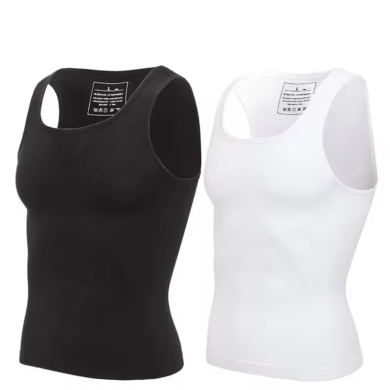 Mens Slimming Body Shaper Shapewear Abs Abdomen Compression Shirt to Hide Gynecomastia Moobs Workout Tank Tops Undershirts - Image 10