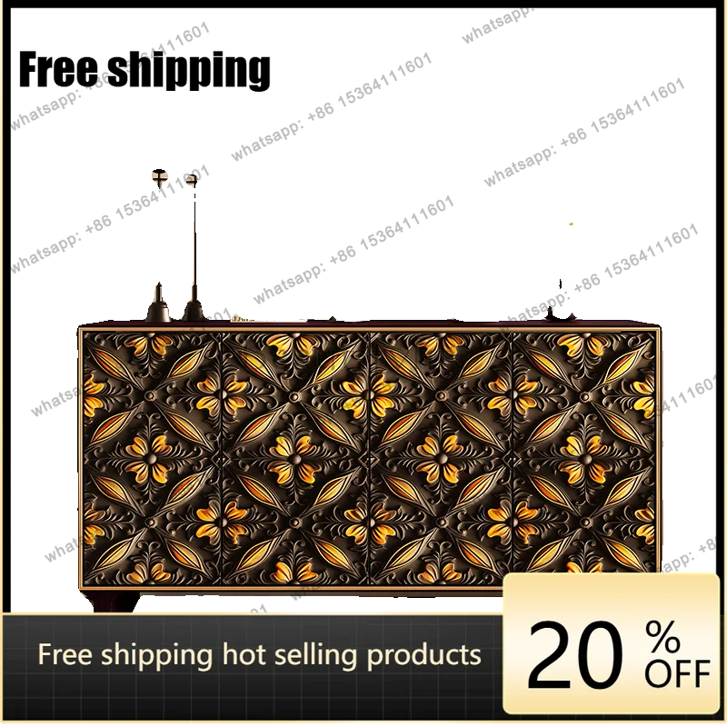 Medieval shoe cabinet American retro entrance integrated partition side cabinet