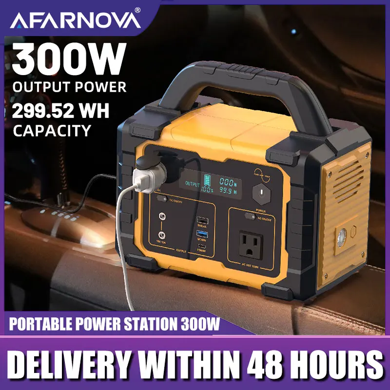 

120V/300W AC Outlet Solar Generator 300W Portable Power Station with 100W Foldable Solar Panel, 294Wh Lithium Battery