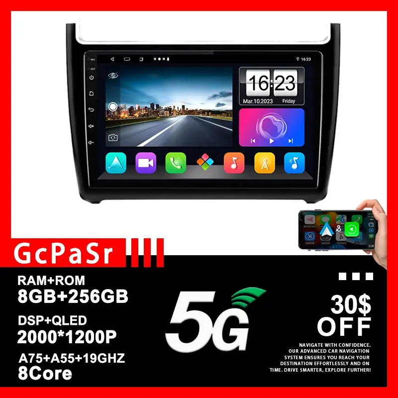 

Car Android 13 For Volkswagen POLO 5 2008 - 2020 Auto Radio Multimedia Player GPS Navigation No 2din DVD HDR QLED Screen 7862 BT