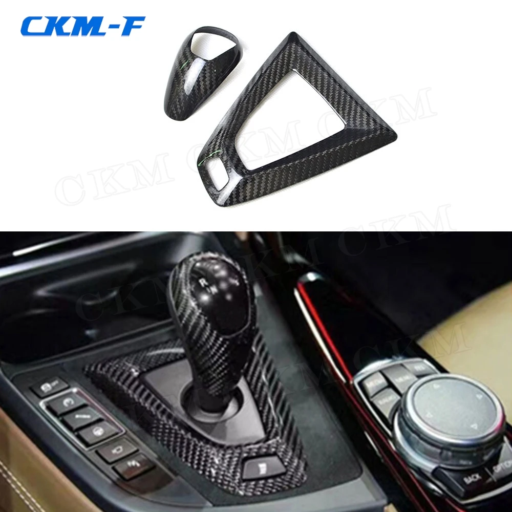 

Carbon Fiber Gear shift Knob Head Base Trim Cover for BMW F80 M3 F82 M4 F87 F10 M5 2014-2017 Interior Accessories