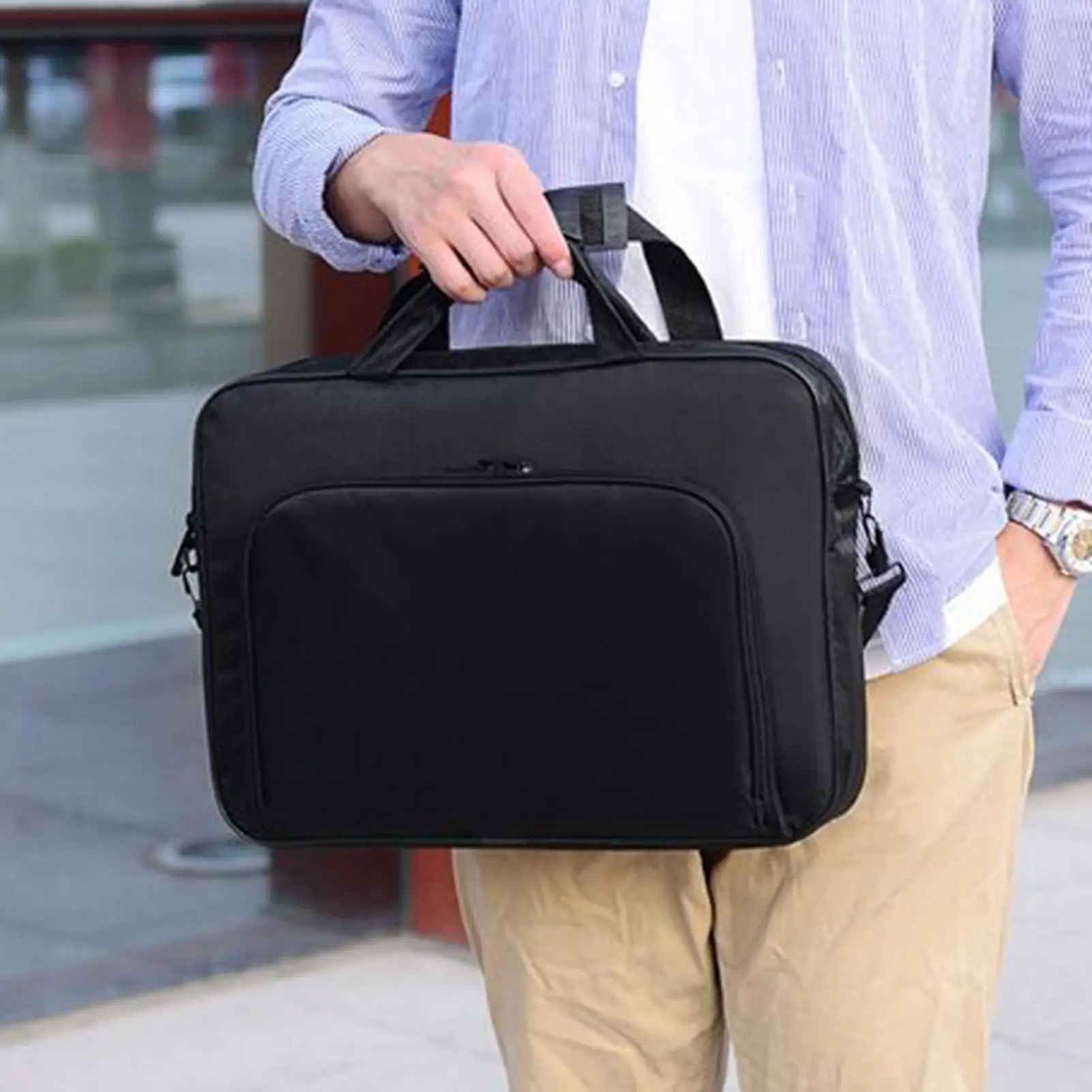 

Portable 15.6 Inch 17 Inch Laptop Bag Waterproof Duals Zipper Business Briefcase Handheld Shoulder Bag Duals Zipper