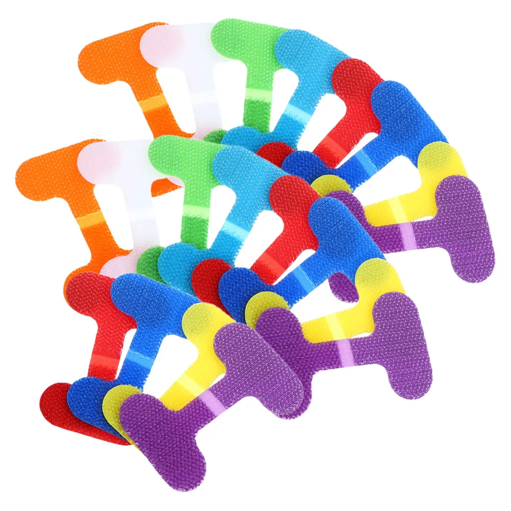 20Pcs Stylish Color Nylon Cable Tags Labels for Chargers Cords Wires Cable Organizer Portable Cord Labels for Home