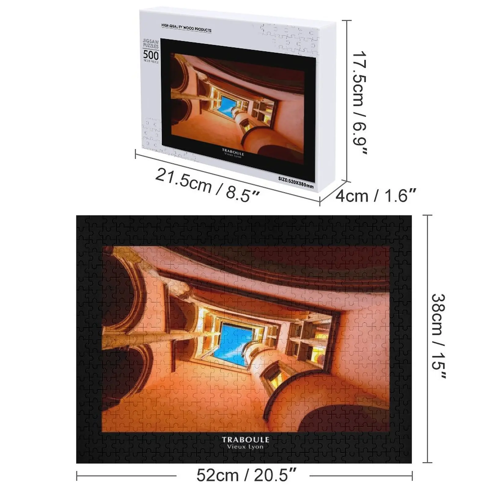 Traboule de Lyon Rompecabezas Nombre personalizado Foto personalizada Animal Juguete para bebé Rompecabezas
