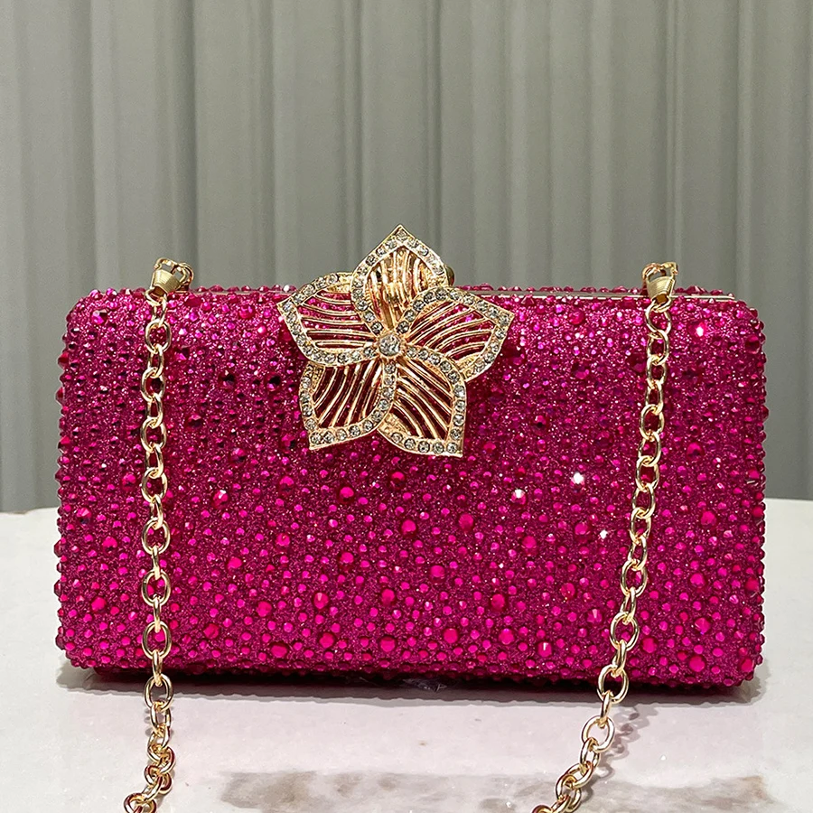 Luxury Sparkling Rhinestone Clutch Purse Bag Crystal Evening Bags Diamond Handbag for Wedding Party Dinner Chain Shoulder Bags
