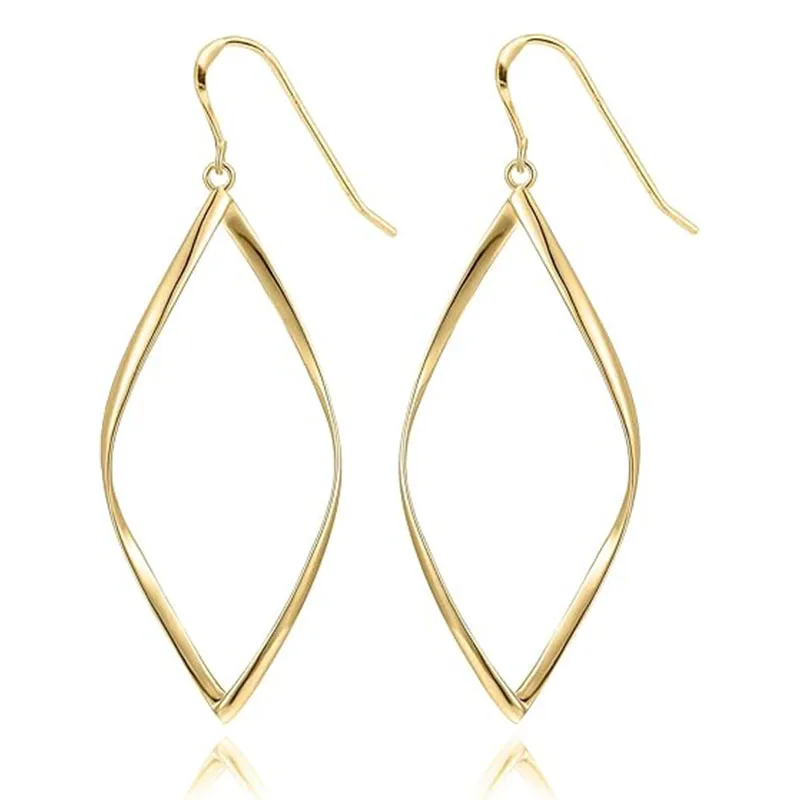 

STE14 14K Gold Plated Dangle Earrings for Women | Infinity Cute Hanging Hoop