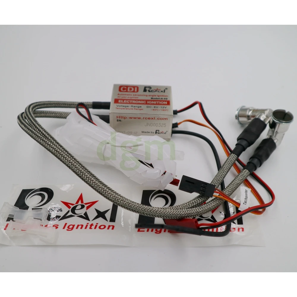 Original Rcexl Twin Ignition for NGK CM6 10MM Dual CM6 90 Degree for DLE40 DLE60 DLE111 DLE120 DLE170 DLE222 Gas/Petrol Engine