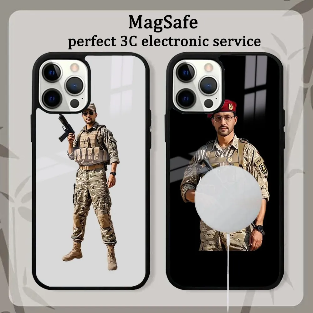 Houthi Armed Yahya Al-Sari Figures Phone Case For IPhone 16 15 14 13 12 11 Pro Max Plus Mini Magsafe Mirror Wireless Magnetic Co