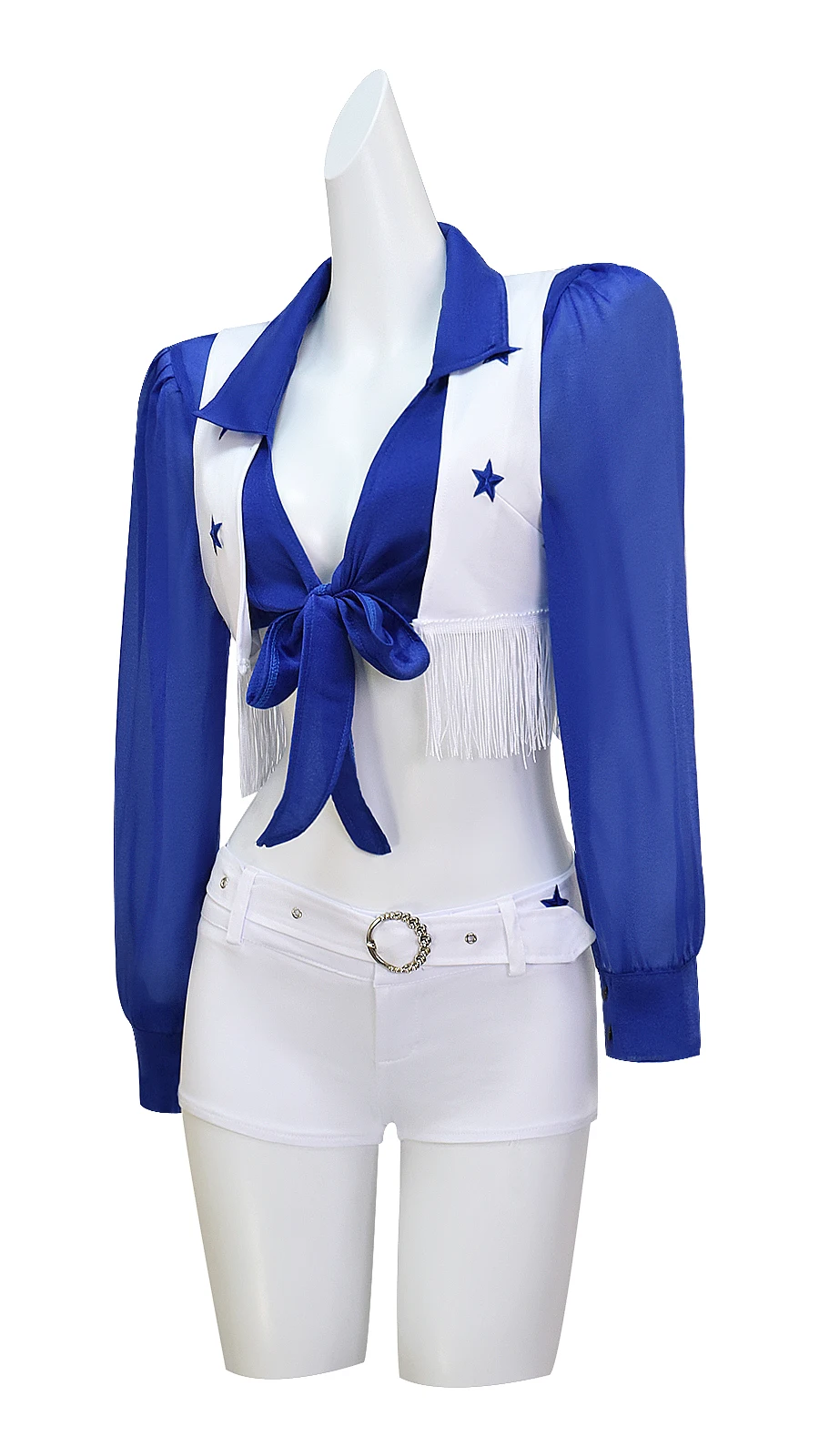 Women's Cowboys Cheerleader Cosplay Costume High School Girl Cheerleading Blue Sexy Suit Halloween Carnival Party Outfit Uniform