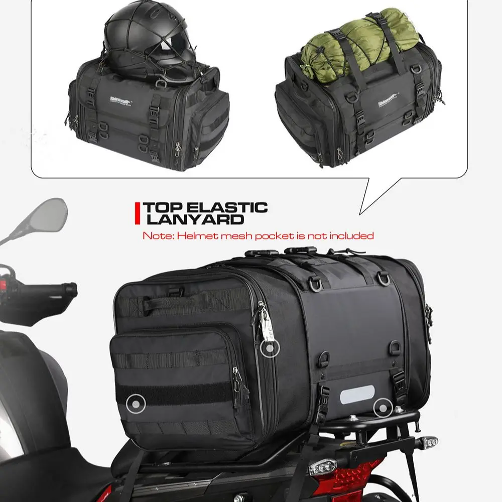 

Expandable Waterproof 40L-60L Motorcycle Tail Bagpack Seat Saddle Bag Luggage Pannier Motorcycle Backpack